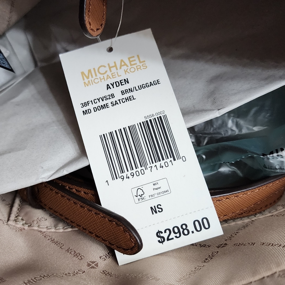 Michael Kors Ayden Logo MD Satchel Brown - Picture 9 of 10